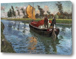   Картина Лодка, плывущая по течению