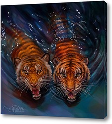   Постер Тигры в воде