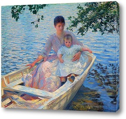   Постер Мать и ребенок в лодке