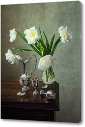  Натюрморт с букетом белых цветов