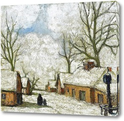   Постер Одиночество - деревня под снегом
