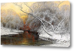   Картина Морозный зимний пейзаж