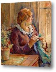   Картина Женщина и ее вышивка