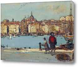  Постер Вид итальянского порта