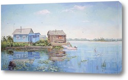   Картина Утро на озере