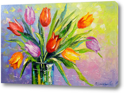    Букет разноцветных тюльпанов