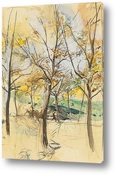   Постер Деревья в Булонском лесу  