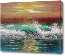   Картина Картина маслом. Закат на море. Холст 50х60.