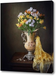   Постер Натюрморт с букетом перуанских лилий