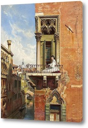   Постер Анна Пассини на балконе Палаццо Приули в Венеции