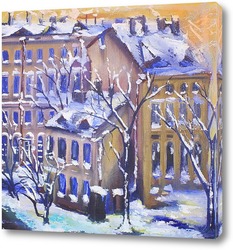   Картина Зима в городе