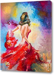   Постер Танец в красном платье