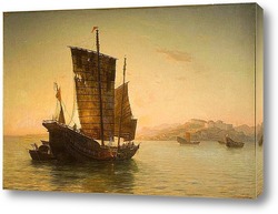   Постер Китайские лодки в заливе Дин Хе