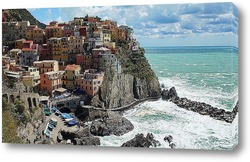  Постер Итальянский приморский городок Манарола