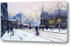   Картина Бульвар под снегом  