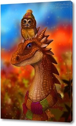   Картина Сова и ее дракон