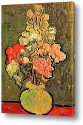   Картина Натюрморт с вазой роз Мальвы
