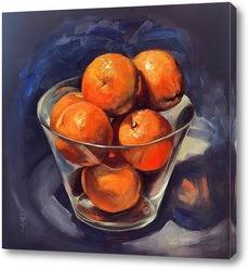   Постер Апельсины в стеклянной чаше