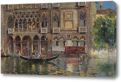   Постер Гондола и венецианский дворец 