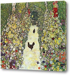   Картина Садовая аллея с курицами