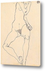   Постер Сидящая обнаженная женщина
