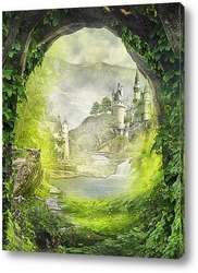   Постер Сказочный замок в лесу