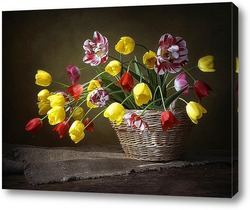  Натюрморт с букетом желтых тюльпанов