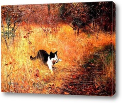   Постер Кошка на  охоте