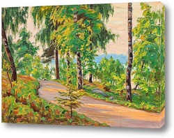   Картина Проселочная дорога летом
