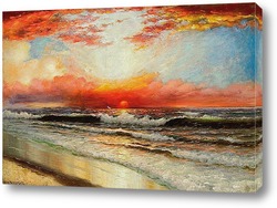   Постер Прибрежный пейзаж, закат