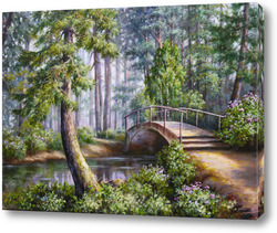   Картина Речка в лесу
