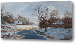   Постер Зима в деревне