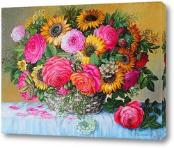  Картина Корзина с розами.  