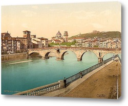   Постер Каменный мост и Сан-Джорджиа, Верона, Италия