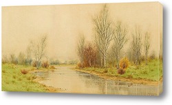   Постер Осенний речной пейзаж 