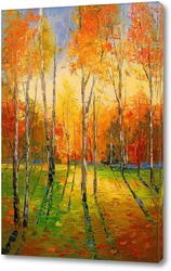   Картина Осенний закат в лесу