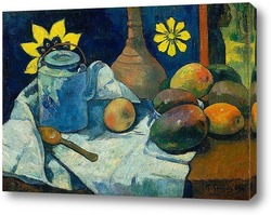   Постер Натюрморт с чайником и фруктами