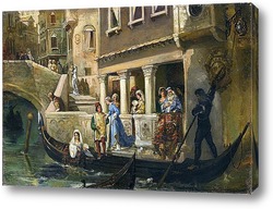   Постер Знатные венецианцы у гондолы 