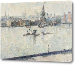   Постер Темза на мосту Баттерси, Лондон, 1918