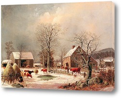  Картина Ферма зимой