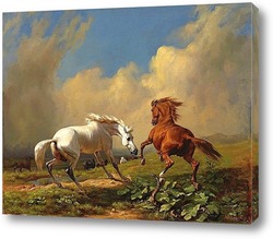   Постер Лошадей перед приближающейся грозой