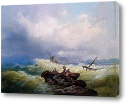   Постер Картина художника 19 века, пейзаж