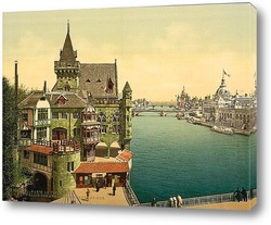   Постер Древний Париж и перспективы мостов, 1900, Париж, Франция