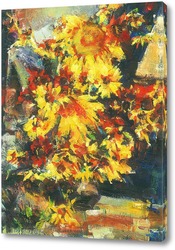   Картина Н. Фешин Натюрморт с подсолнухами ( копия)
