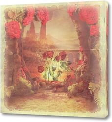   Постер Сад алых роз