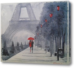   Картина В Париже выпал снег