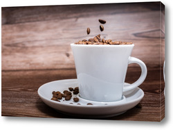   Постер Coffee Cup on brown background