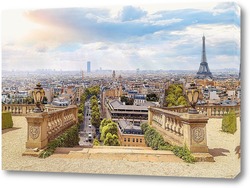   Постер Париж в лучах солнца
