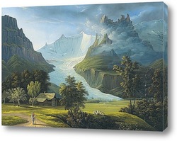   Постер Ледник и горные вершины