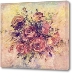   Постер Букет роз,написанных маслом